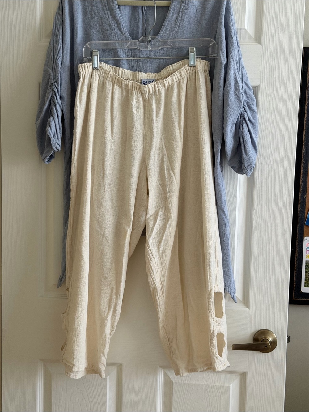 Oh My Gauze! Outfit Wide-Leg Pull-On Pants with blue grey tunic - Picture 3 of 5